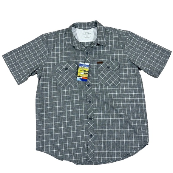 Orvis Other - Orvis Mens Large Windowpane Check Short Sleeve Button Down Fishing Shirt NEW‎